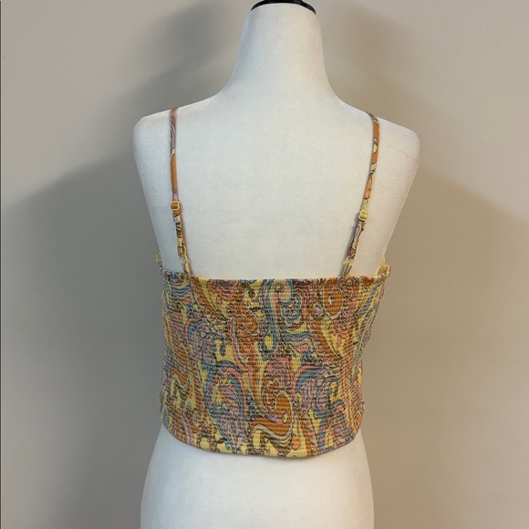 ❤️BNWOT American Eagle Outfitters Yellow Paisley Crop Top/bustier size M - Picture 3 of 5